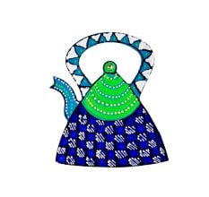 Handmade Folk Tea Kettle Wooden Fridge Magnet Decor